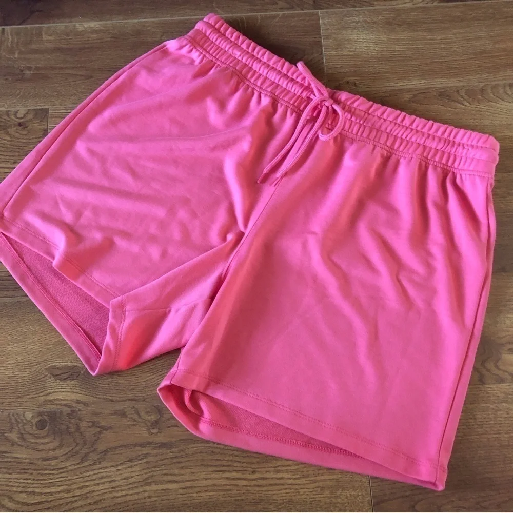 Como Vintage coral pink stretch drawstring shorts in size L, XL - Picture 1 of 5
